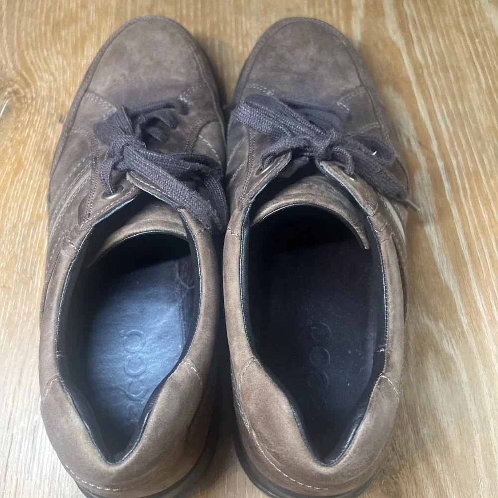 Men's Brown ECCO Shock‎ Point Leather Shoes Sz 46 US 11.5
